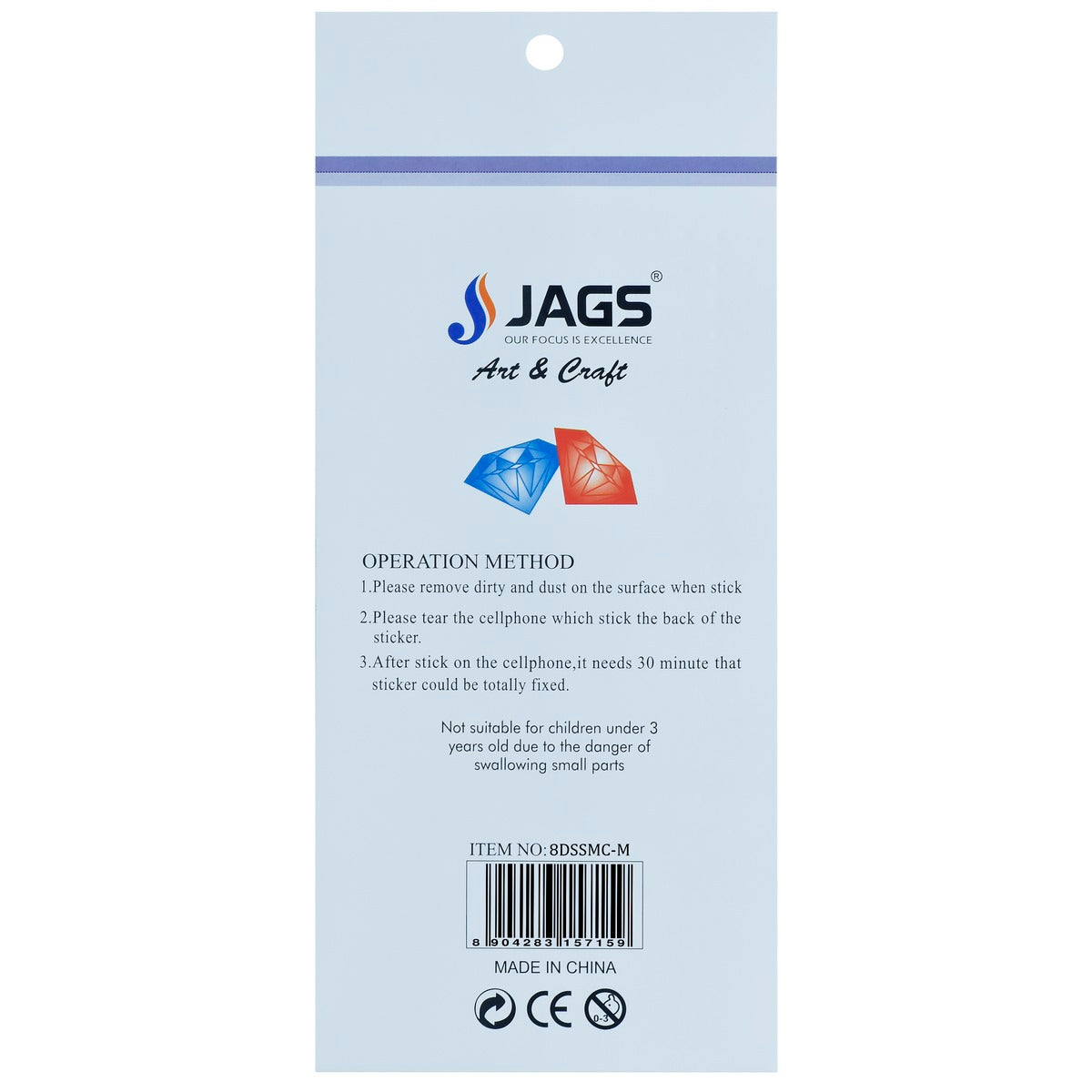 Gift To Love | Sticker Diamond | Color : Multi Colour | Size : 8 Mm | Code : 8DSSMC-M