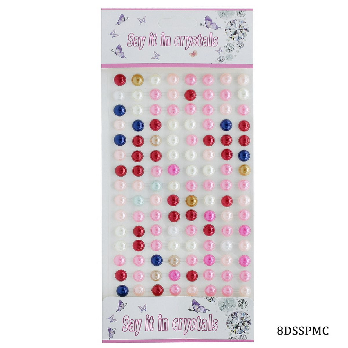 Gift To Love | Sticker Pearl | Color : Multi Colour | Pcs : 8 Pcs | Code : 8DSSPMC
