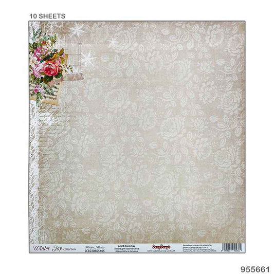 Gift To Love | Winter Music Paper | Size : 12 X 12 | Pcs : 10 Sheets | Code : 955661
