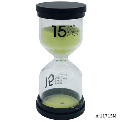 Gift To Love | Sand Timer Plastic Round Glass | Size : 15 Minute | Code : A-11715M