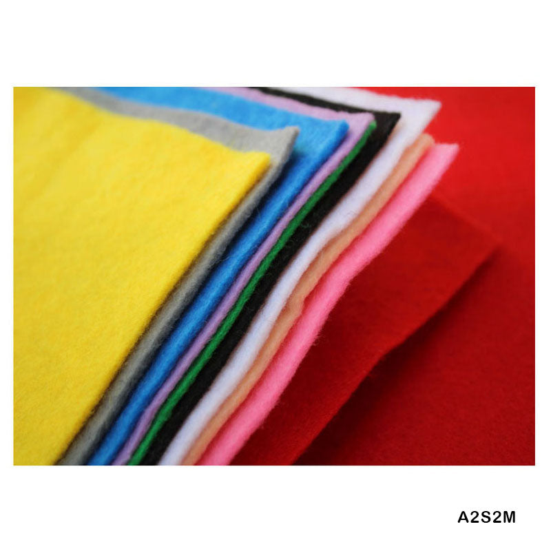 FELT SHEET A2 2MM SOFT MULTICOLORED (A2S2M) 10SHEET - GIFT TO LOVE