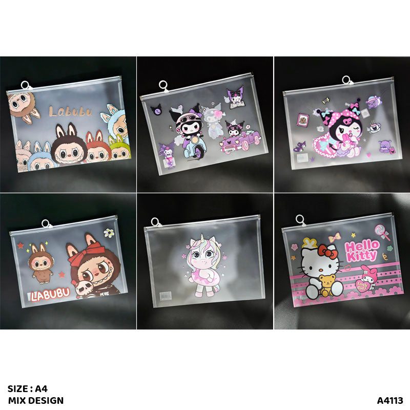 Gift To Love | Cartoon Plastic Zip Bag | Size : A4 | Code : A4113
