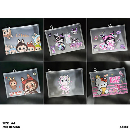Gift To Love | Cartoon Plastic Zip Bag | Size : A4 | Code : A4113