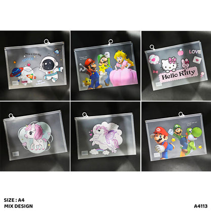 Gift To Love | Cartoon Plastic Zip Bag | Size : A4 | Code : A4113