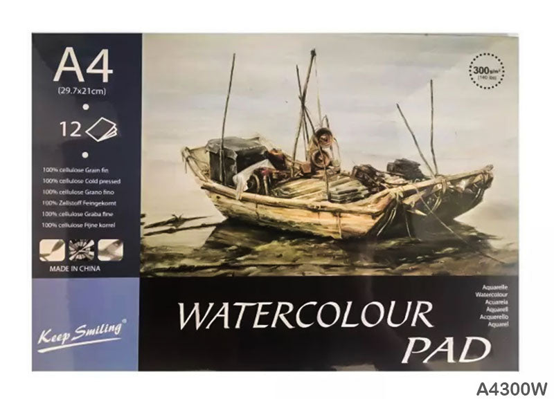 Gift To Love | Water Color Pad | Size : A4 | Pcs : 12 Sheets | Code : A4300W