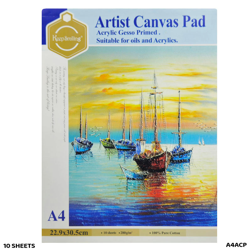 Gift To Love | A4 Artist Canvas Pad | Size : 280 Gsm | Pcs : 10 Sheets | Code : A4ACP