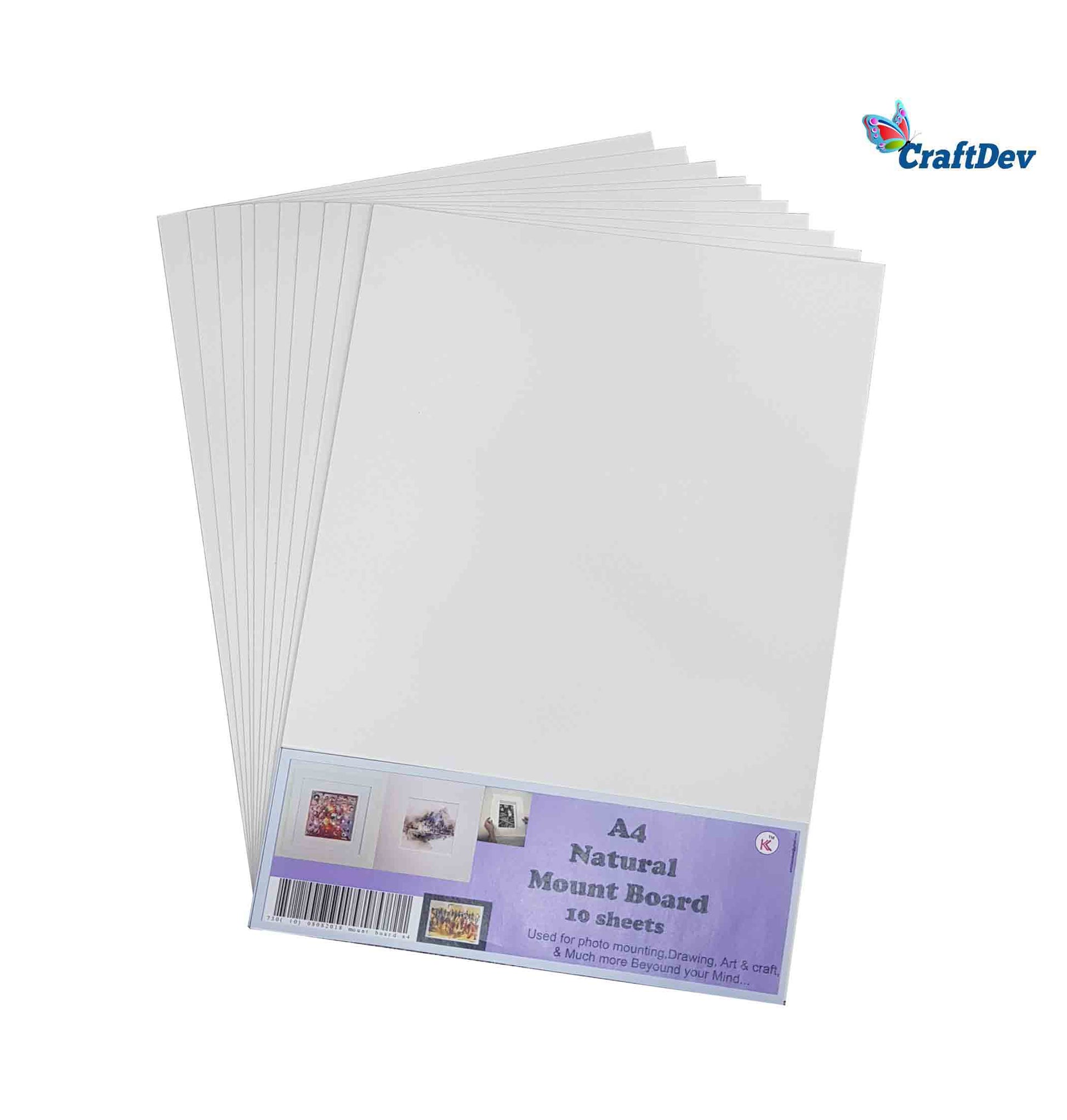 Gift To Love | A4 Natural Mount Board | Size : A4 | Pcs : 10 Sheets | Code : A4MB