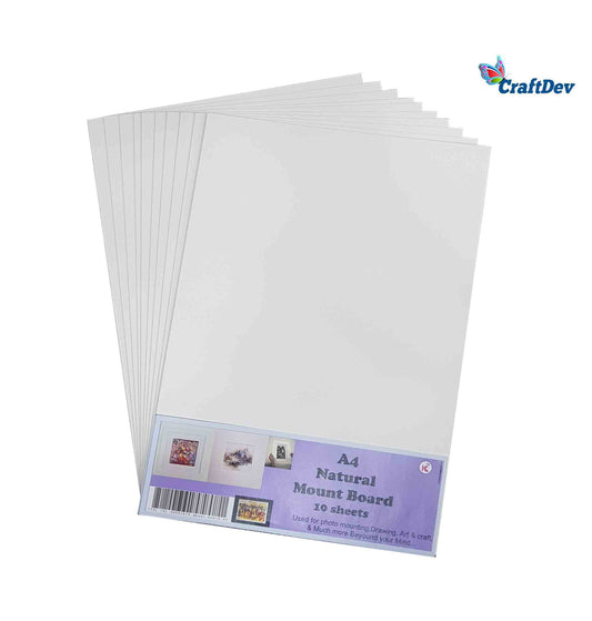 Gift To Love | A4 Natural Mount Board | Size : A4 | Pcs : 10 Sheets | Code : A4MB