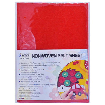 Gift To Love | A4 Nonwoven Felt Sheet | Color : Red | Size : 3 Mm | Code : A4NF3MM-3
