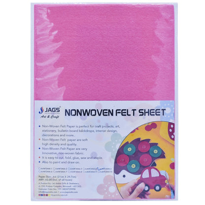 Gift To Love | A4 Nonwoven Felt Sheet | Color : Baby Pink | Size : 3 Mm | Code : A4NF3MM-5