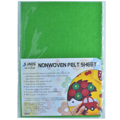 Gift To Love | A4 Nonwoven Felt Sheet | Color : Green | Size : 3 Mm | Code : A4NF3MM10