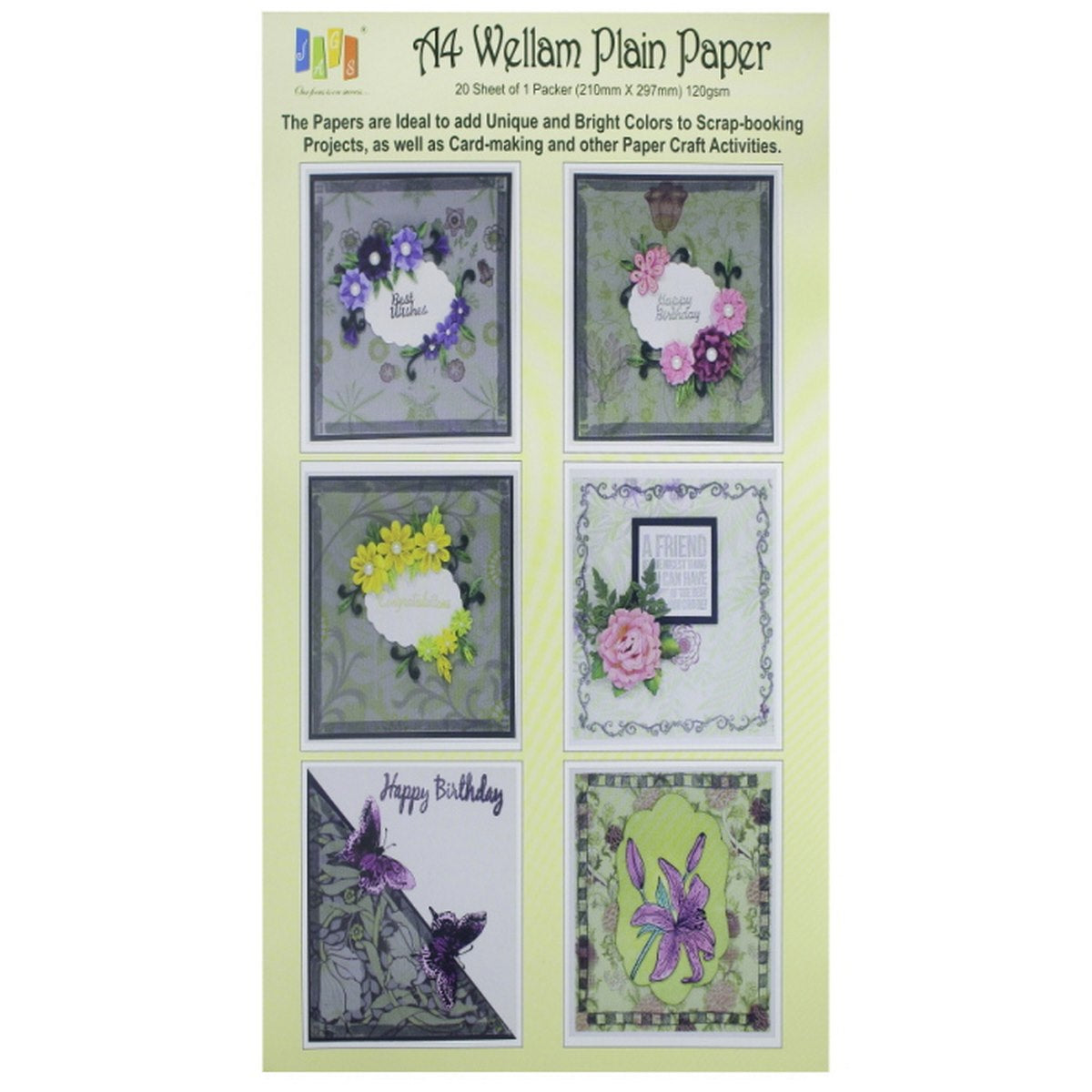 Gift To Love | Wellam Paper Plain A4 | Color : Mehndi Green | Size : A4 | Code : A4WPPMGN