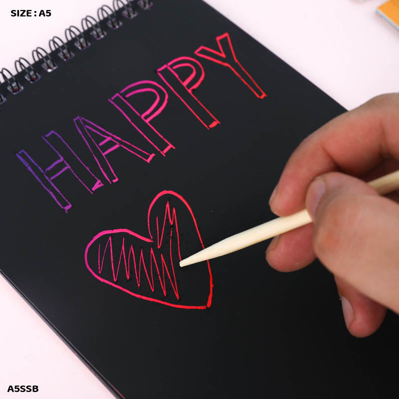 Gift To Love | Scratch Book Spiral | Size : A5 | Pcs : 8 Sheet | Code : A5SSB