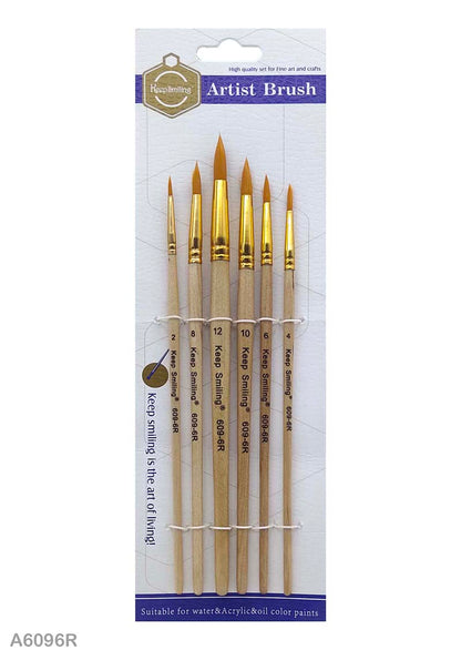 Gift To Love | Paint Brush Wood Finish | Pcs : 6 Pcs | Code : A6096R