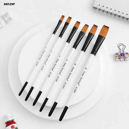 Gift To Love | Paint Brush White Handle | Pcs : 6 Pcs | Code : A6129F