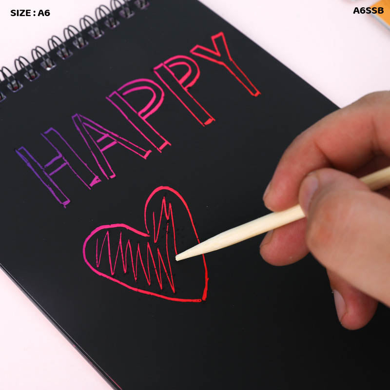 Gift To Love | Scratch Book Spiral | Size : A6 | Pcs : 8 Sheet | Code : A6SSB