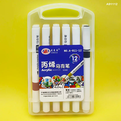 Gift To Love | Acrylic Marker | Size : 2 Mm | Pcs : 12 Color | Code : A91112