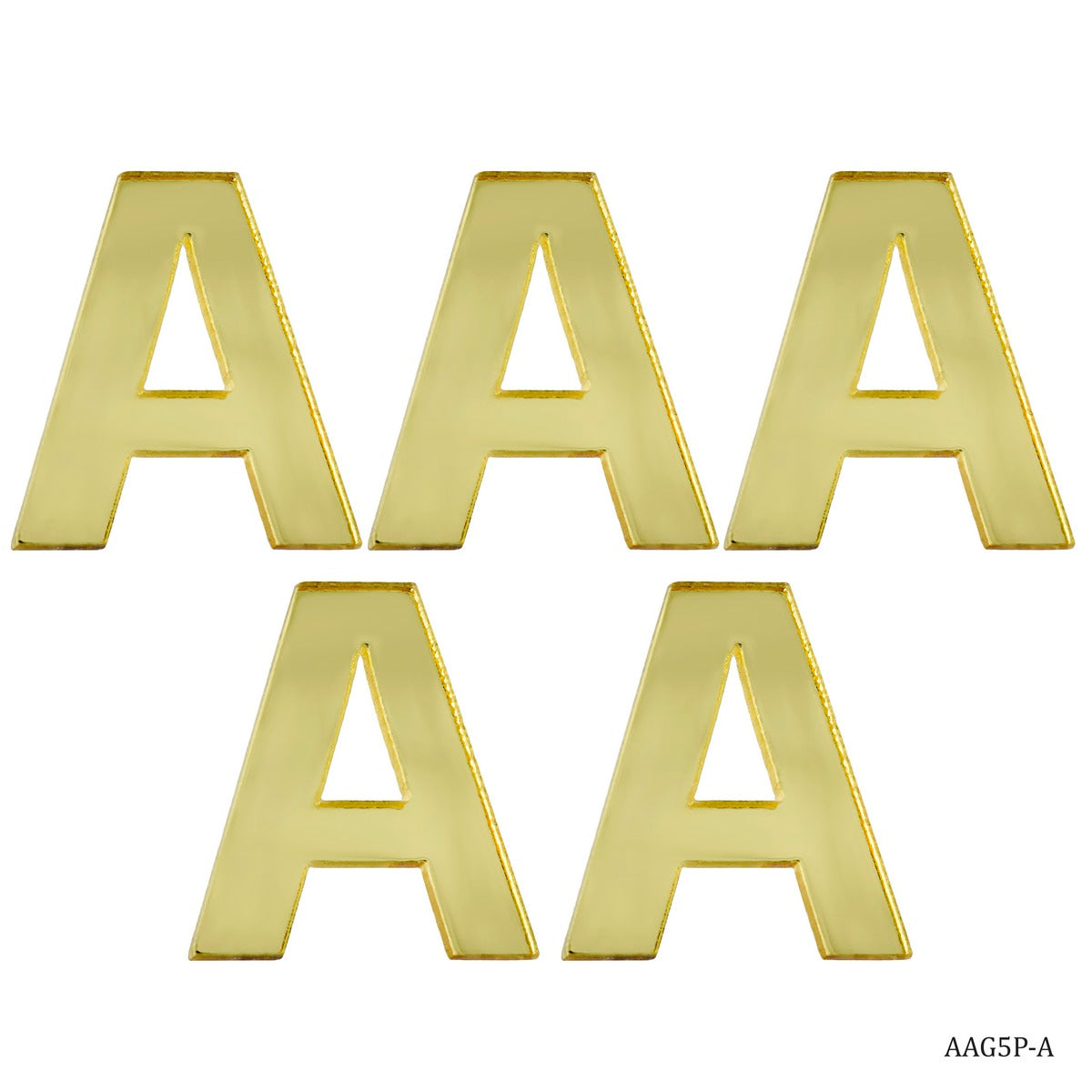 Gift To Love | Acrylic Alphabet | Color : Gold | Pcs : 5 Pcs Set | Code : AAG5P-A