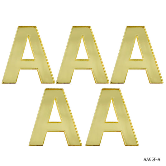Gift To Love | Acrylic Alphabet | Color : Gold | Pcs : 5 Pcs Set | Code : AAG5P-A