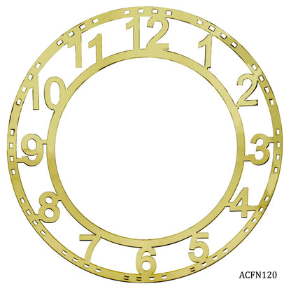 Gift To Love | Acrylic Clock Frame Numerical | Color : Gold | Size : 12 Inch | Code : ACFN120