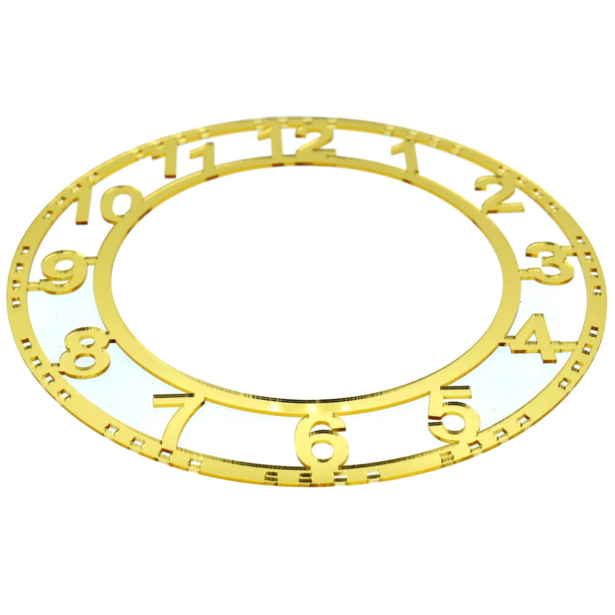 Gift To Love | Acrylic Clock Frame Numerical | Color : Gold | Size : 12 Inch | Code : ACFN120