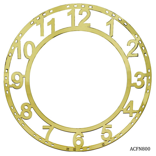 Gift To Love | Acrylic Clock Frame Numerical | Color : Gold | Size : 8 Inch | Code : ACFN800