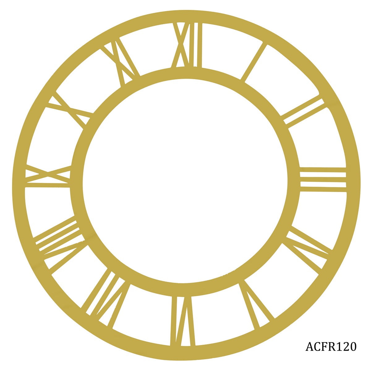 Gift To Love | Acrylic Clock Frame Roman Numbers | Color : Gold | Size : 12 Inch | Code : ACFR120