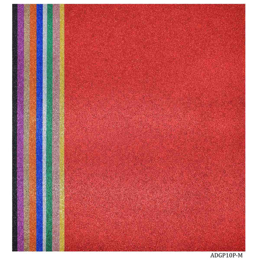 Gift To Love | A4 Diamond Glitter Paper | Color : Multi Colour | Pcs : 10 Pcs | Code : ADGP10P-M
