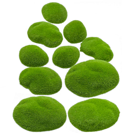 Gift To Love | Artificial Decorative Grass Stone | Color : Green | Pcs : 10 Pcs | Code : ADGS02