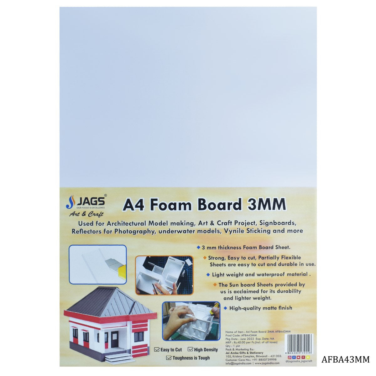 Gift To Love | Foam Board | Size : 3 Mm A4 | Code : AFBA43MM
