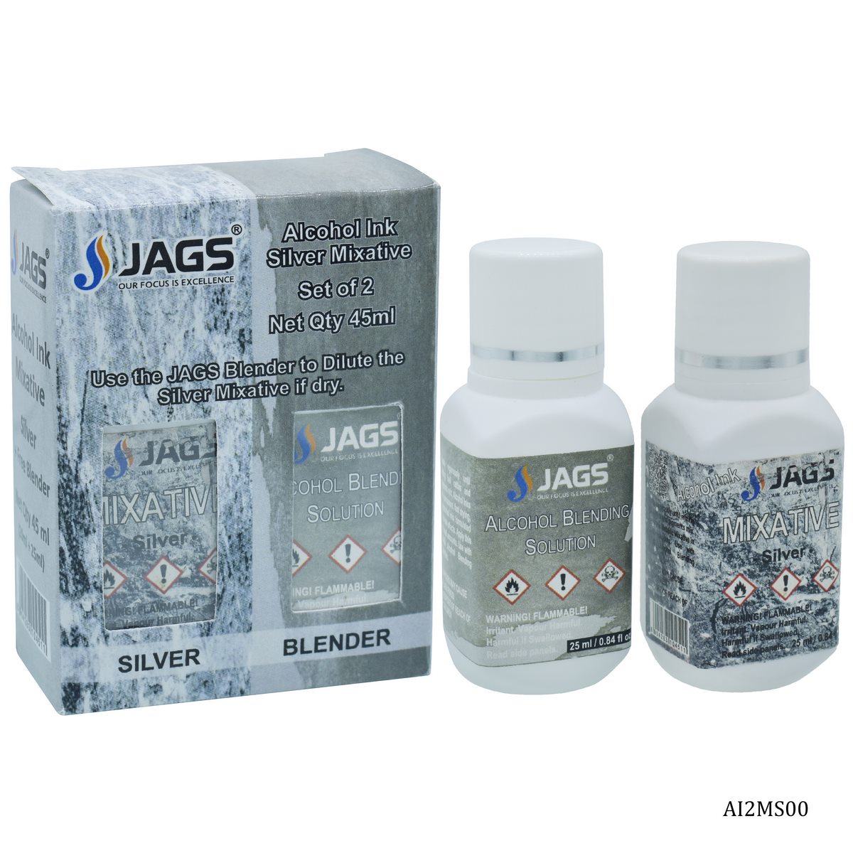 Gift To Love | Alcohol Ink Mixative | Color : Silver | Pcs : 25 Ml | Code : AI2MS00