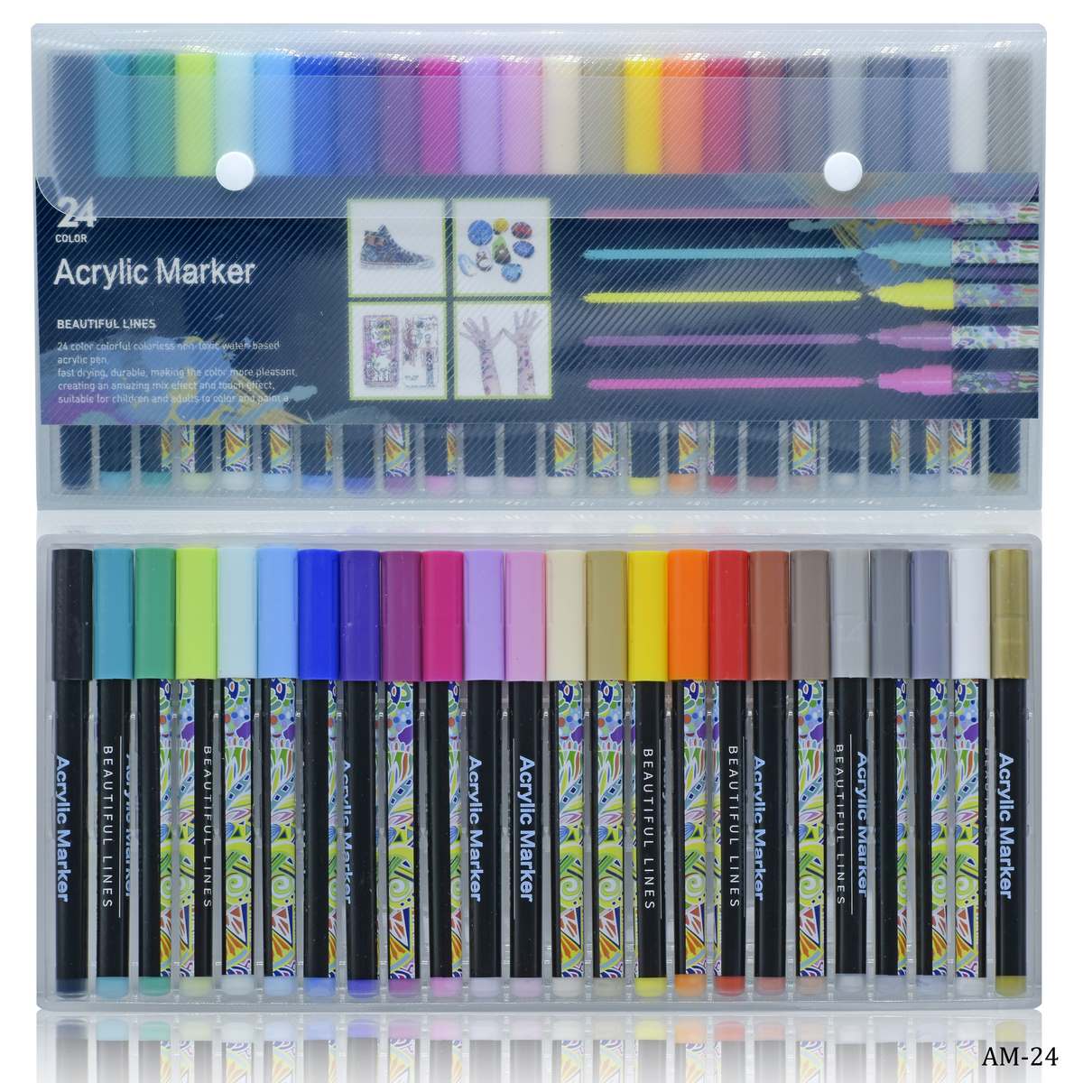 Gift To Love | Acrylic Market Beautiful Line | Pcs : 24 Colour | Code : AM-24