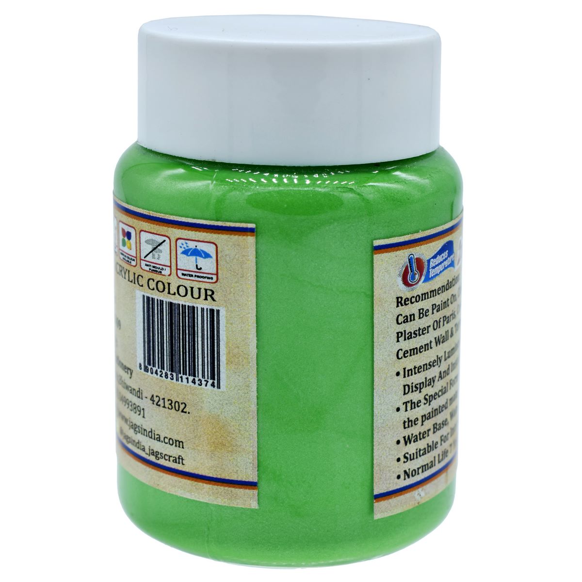 Gift To Love | Acrylic Metallic Colour | Color : Parrot Green | Size : 45 Ml | Code : AMC409