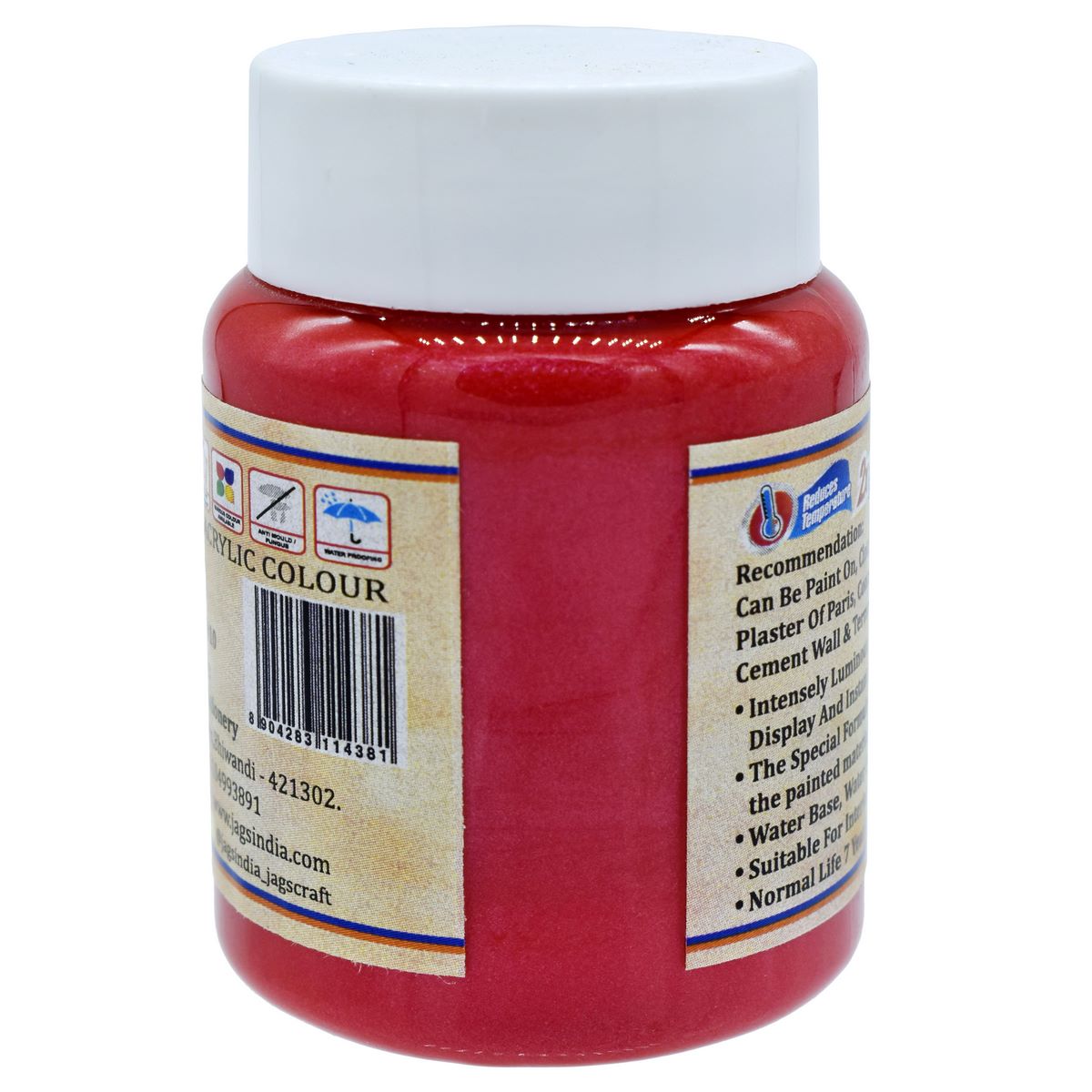Gift To Love | Acrylic Metallic Colour | Color : Red | Size : 45 Ml | Code : AMC410