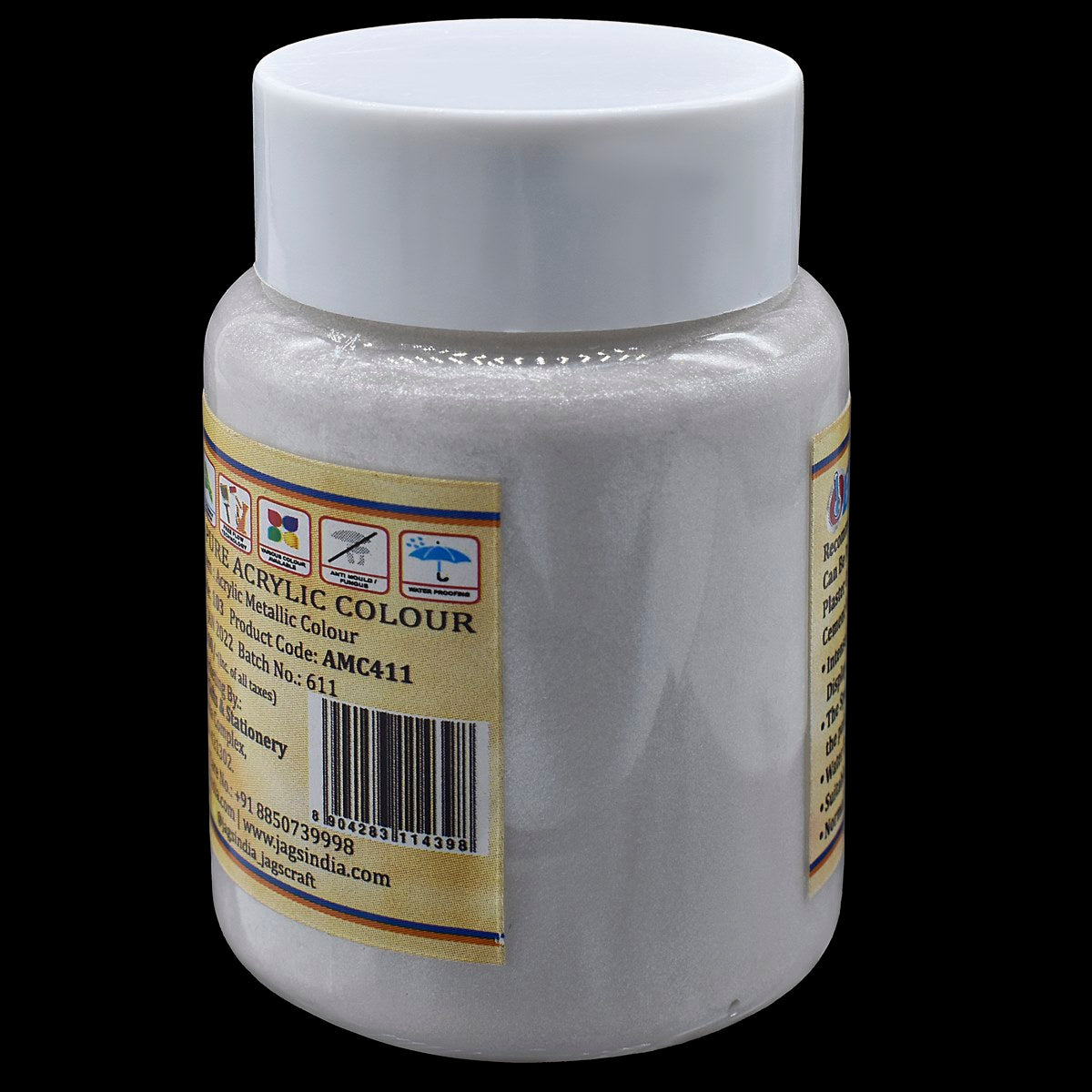 Gift To Love | Acrylic Metallic Colour | Color : Silver | Size : 45 Ml | Code : AMC411