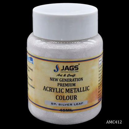 Gift To Love | Acrylic Metallic Colour | Color : Silver Leaf | Size : 45 Ml | Code : AMC412