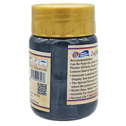 Gift To Love | Acrylic Metallic Colour | Color : Black | Size : 100 Ml | Code : AMCBK100