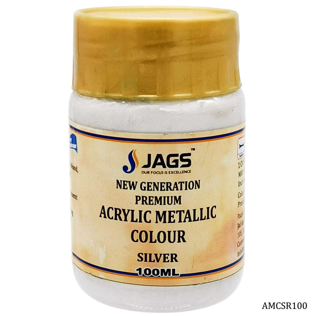 Gift To Love | Acrylic Metallic Colour | Color : Silver | Size : 100 Ml | Code : AMCSR100