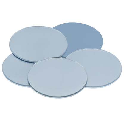 Gift To Love | Acrylic Mirrors Round | Color : Silver | Size : 2 Inch | Pcs : 5 Pcs | Code : AMRS00