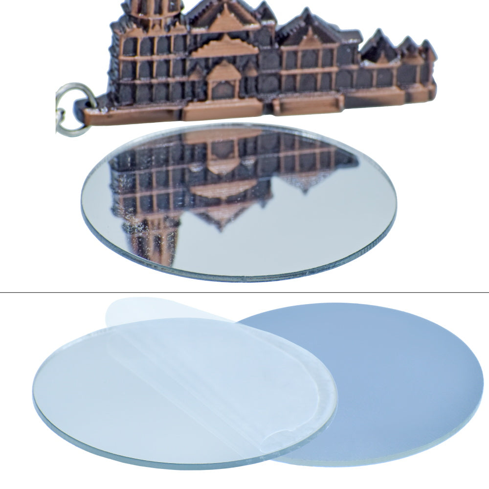 Gift To Love | Acrylic Mirrors Round | Color : Silver | Size : 2 Inch | Pcs : 5 Pcs | Code : AMRS00