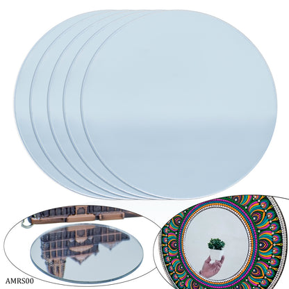 Gift To Love | Acrylic Mirrors Round | Color : Silver | Size : 2 Inch | Pcs : 5 Pcs | Code : AMRS00