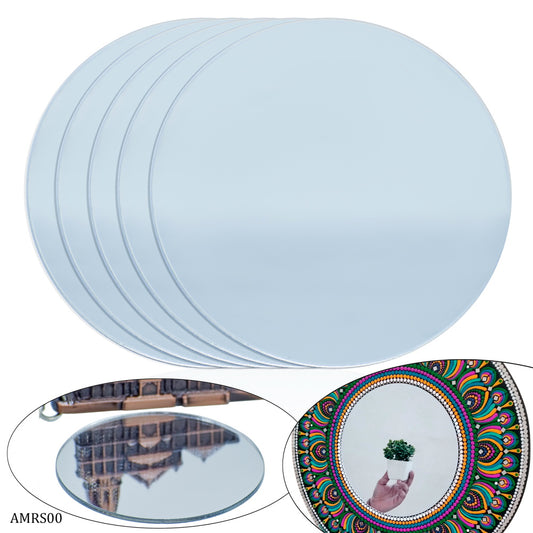 Gift To Love | Acrylic Mirrors Round | Color : Silver | Size : 2 Inch | Pcs : 5 Pcs | Code : AMRS00