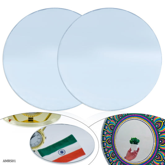 Gift To Love | Acrylic Mirrors Round | Color : Silver | Size : 3 Inch | Pcs : 2 Pcs | Code : AMRS01