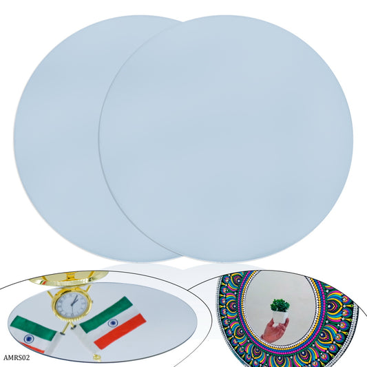 Gift To Love | Acrylic Mirrors Round | Color : Silver | Size : 4 Inch | Pcs : 2 Pcs | Code : AMRS02