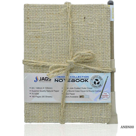 Gift To Love | Notebook Jute Cover | Color : Natural | Size : A6 | Pcs : 160 Pages | Code : ANBN00