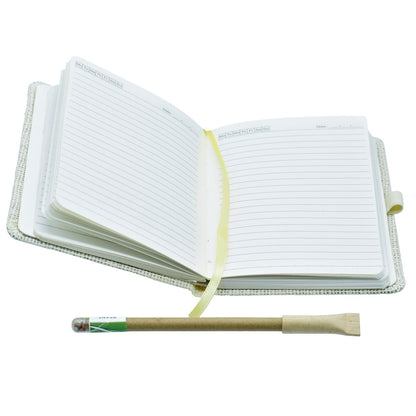 Gift To Love | Notebook Jute Cover | Color : Off White | Size : A6 | Pcs : 160 Pages | Code : ANBO00