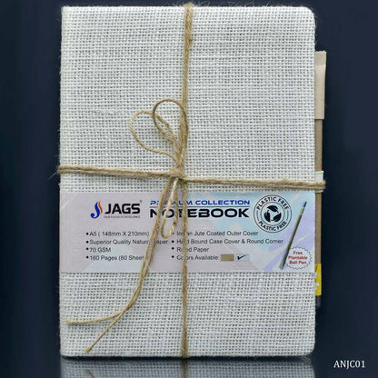 Gift To Love | Notebook Jute Cover | Color : Off White | Size : A5 | Pcs : 160 Pages | Code : ANJC01