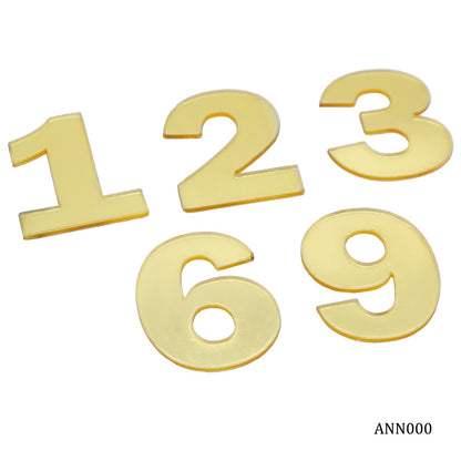 Gift To Love | Acrylic Numerical For Clock | Color : Gold | Code : ANN000