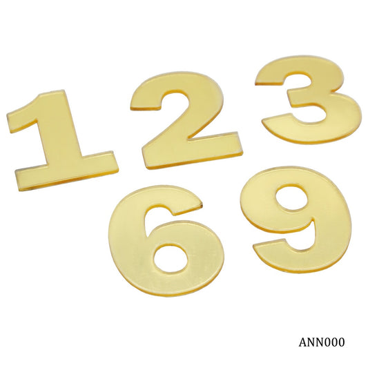 Gift To Love | Acrylic Numerical For Clock | Color : Gold | Code : ANN000