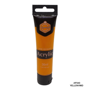 Gift To Love | Acrylic Paint Tube | Color : Yellow Mid | Size : 36 Ml | Code : AP340